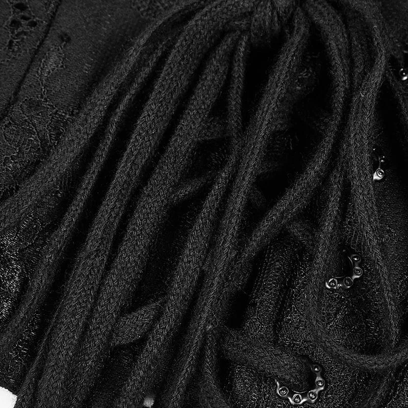 Gothic Neckholder-Korsett mit Schnürung aus Jacquard für Damen