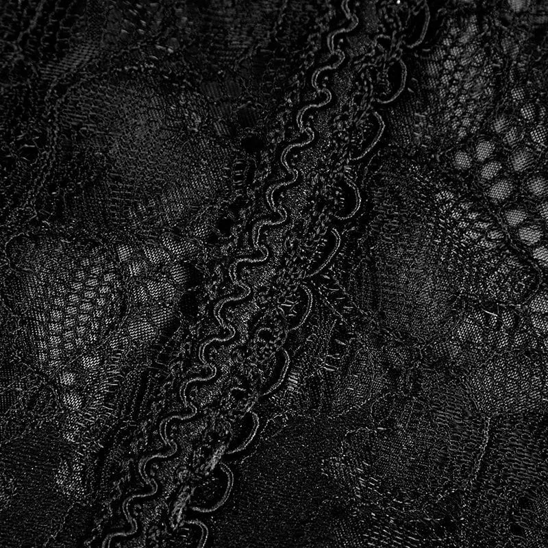 Gothic Neckholder-Korsett mit Schnürung aus Jacquard für Damen