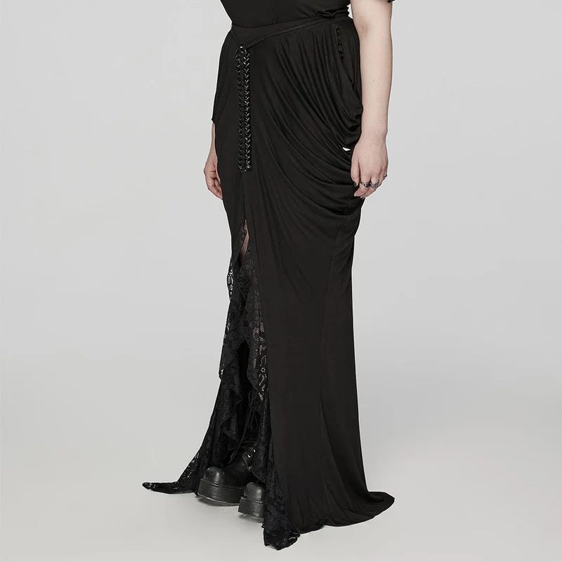 Gothic Rüschen Maxi Partyröcke für Damen