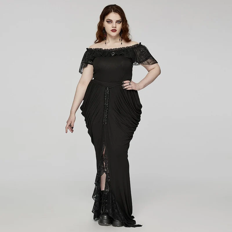 Gothic Rüschen Maxi Partyröcke für Damen