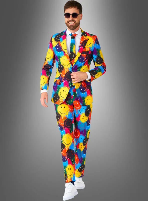 Bunter Anzug im Smiley Design