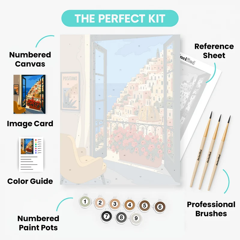 Balcony View Positano - Paint by Numbers Kit