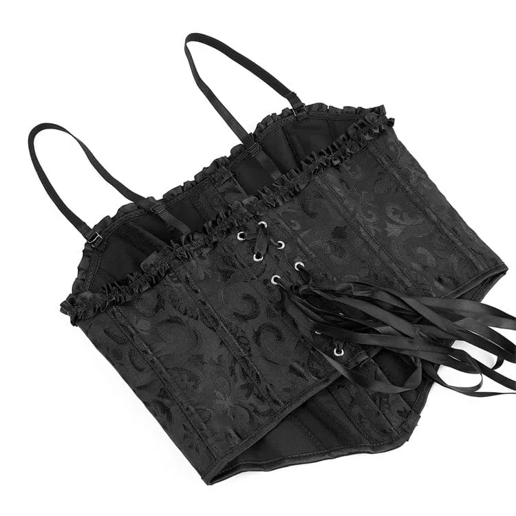 Gothic-Rüschen-Überbrustkorsett für Damen mit Schnürung