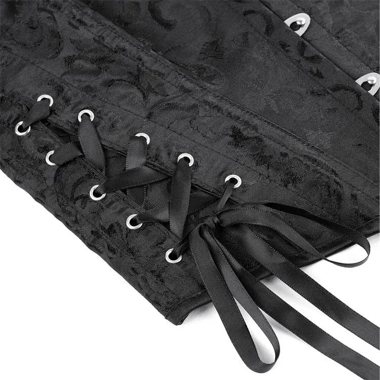 Gothic-Rüschen-Überbrustkorsett für Damen mit Schnürung