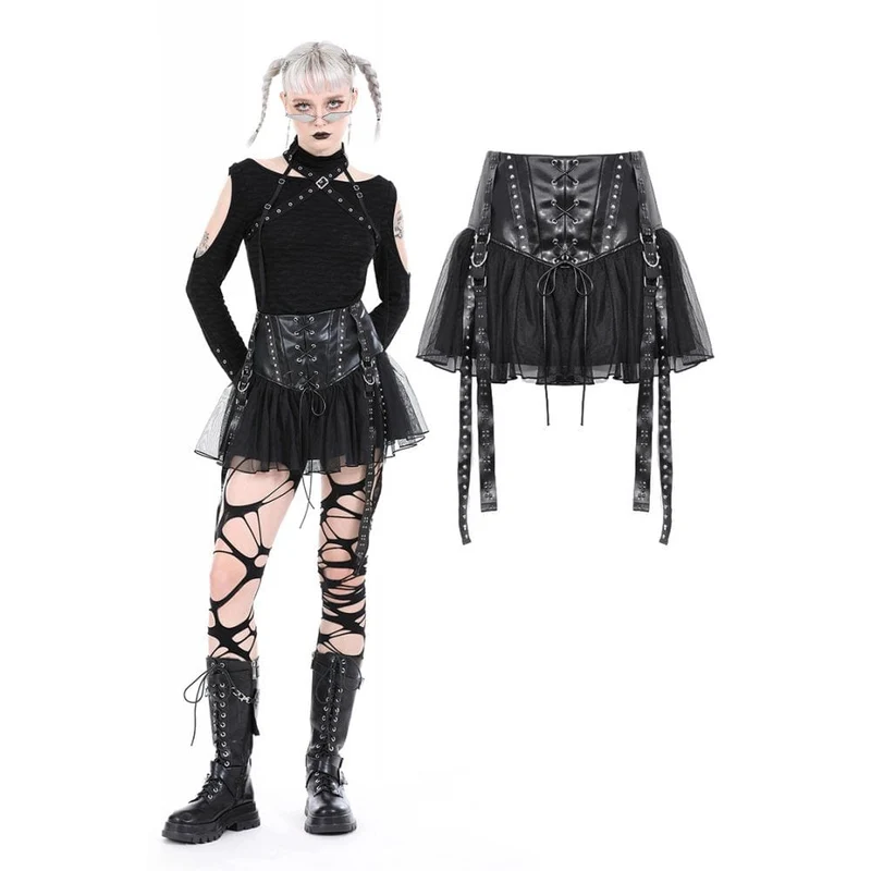 Punk-Rock aus Kunstleder mit Nieten für Damen