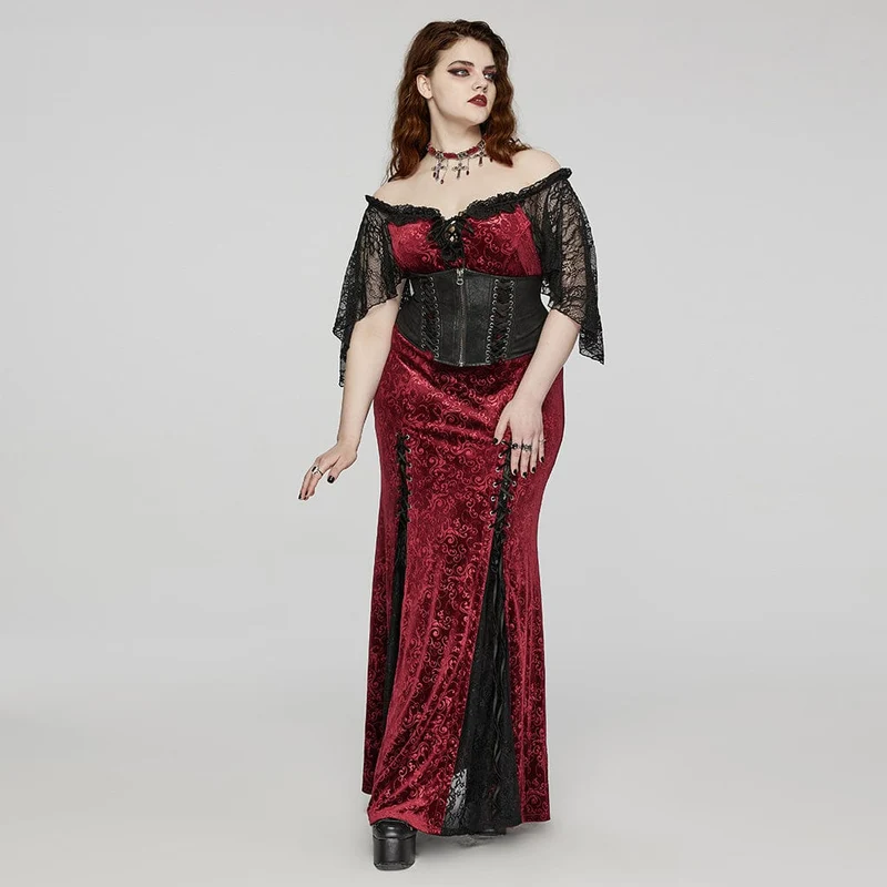 Gothic-Kreuz-Choker für Damen in Rot