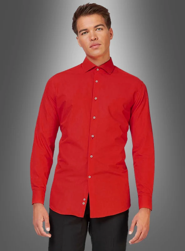 Rotes Langarmhemd figurbetont