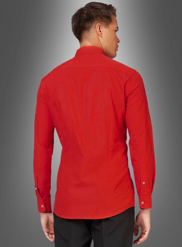 Rotes Langarmhemd figurbetont