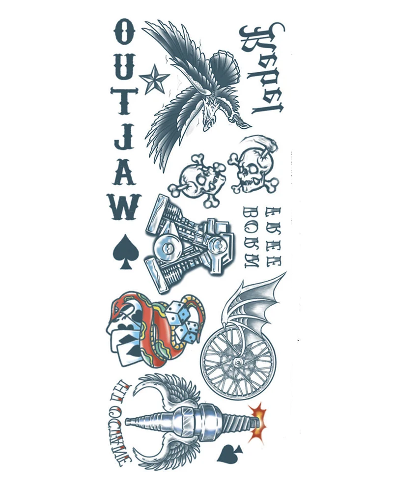 Biker & Rocker Outlaw Klebetattoo Set