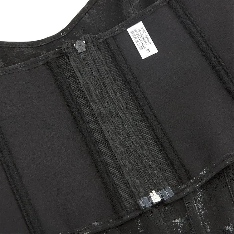 Damen-Gothic-Flanel-Reißverschluss-Vollbrustkorsett