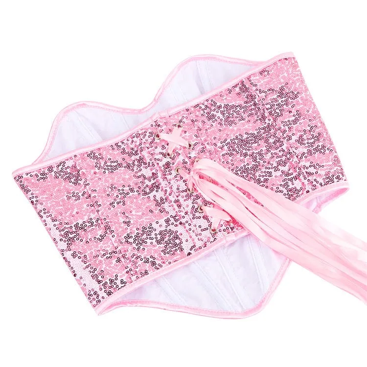 Damen-Brustkorsett „Lolita“ mit glitzernden Pailletten