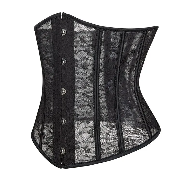 Damen Gothic-Unterbrustkorsett mit floraler Spitze und Splice