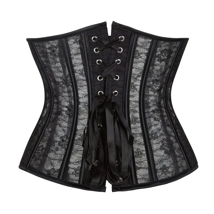 Damen Gothic-Unterbrustkorsett mit floraler Spitze und Splice
