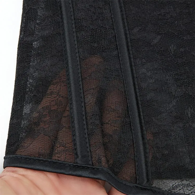 Damen Gothic-Unterbrustkorsett mit floraler Spitze und Splice