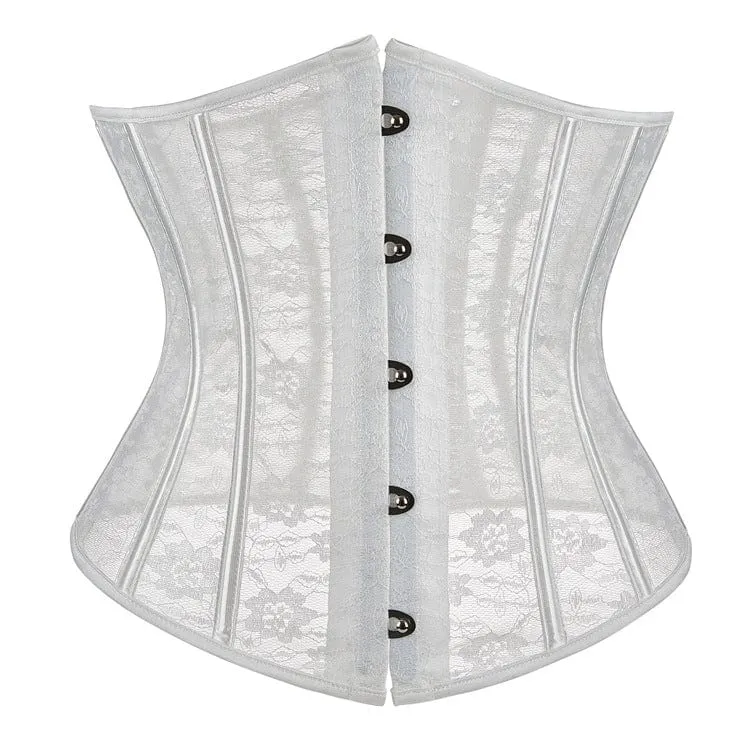 Damen Gothic-Unterbrustkorsett mit floraler Spitze und Splice