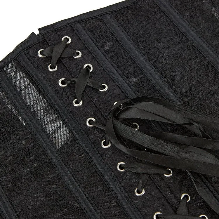 Damen Gothic-Unterbrustkorsett mit floraler Spitze und Splice
