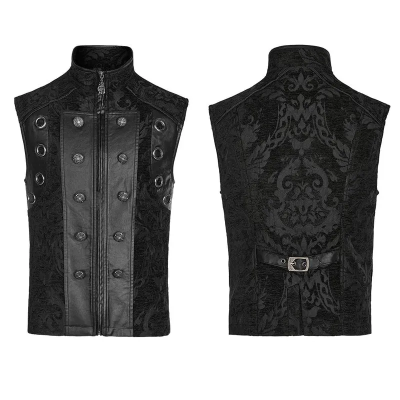 Herren Gothic Stehkragen Weste mit Prägung