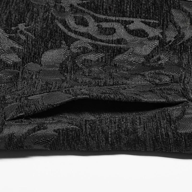 Herren Gothic Stehkragen Weste mit Prägung