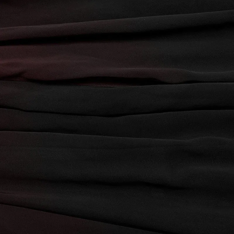Damen-Hochzeitskleid mit rotem Farbverlauf und Gothic-Blumenstickerei