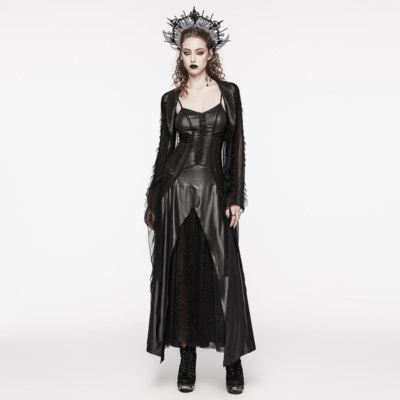 Unregelmäßiges, mehrlagiges Slip-Hochzeitskleid im Gothic-Stil für Damen