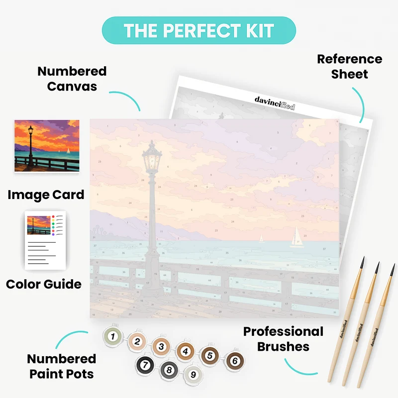 Pier at Golden Hour - Paint by Numbers Kit