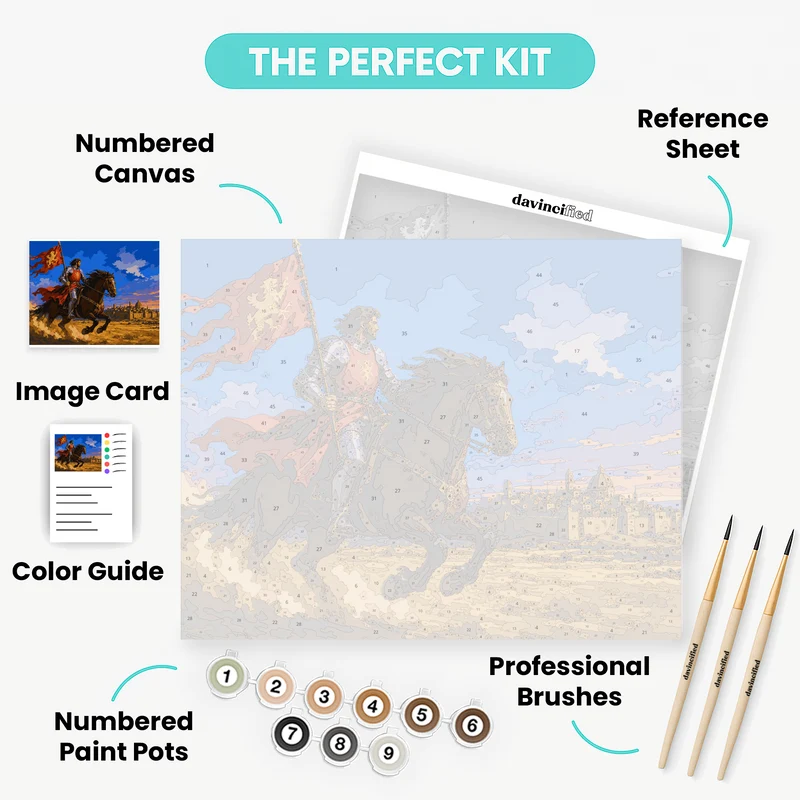 Knight on Horseback - Paint by Numbers Kit