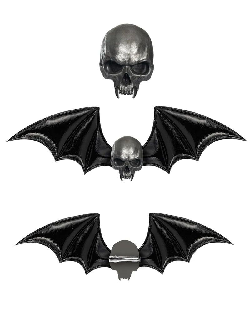 Fledermaus Totenkopf Haarklammer