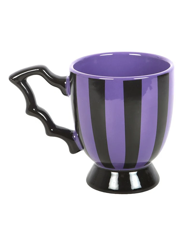 Violett gestreifte Fledermausflügel-Teetasse