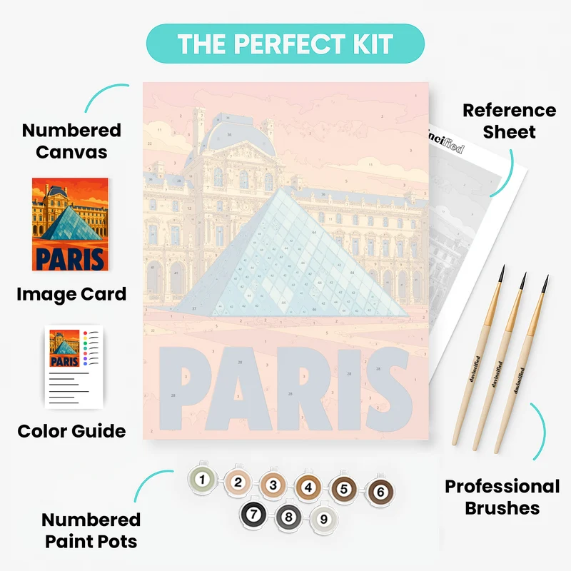 Louvre Glass Pyramid - Paint by Numbers Kit