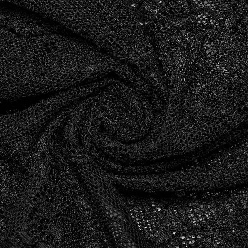 Damen-Gothic-Spitzenkleid mit Blumenstickerei