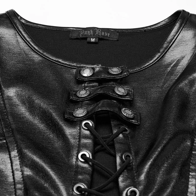 Damen-Punk-Kleid mit tiefem Schlitz und Schnürung