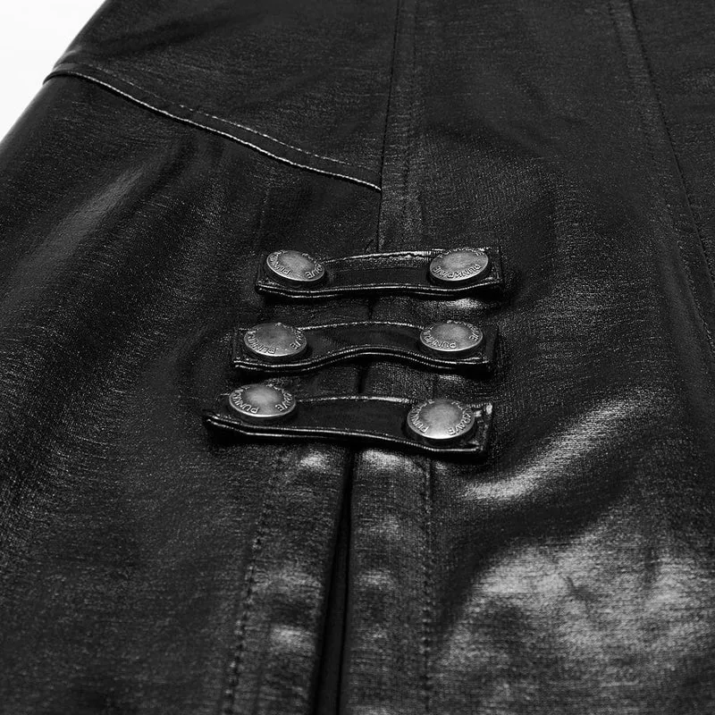 Damen-Punk-Kleid mit tiefem Schlitz und Schnürung