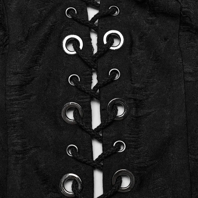 Damen Punk-Weste mit unregelmäßigem, zerrissenem Neckholder