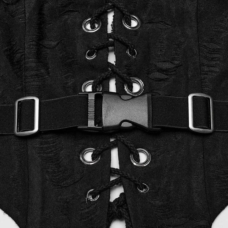 Damen Punk-Weste mit unregelmäßigem, zerrissenem Neckholder