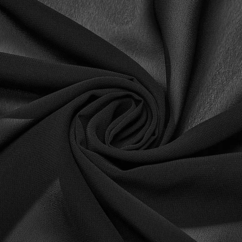 Damen-Gothic-Rock aus Chiffon mit Nieten und Gürtel