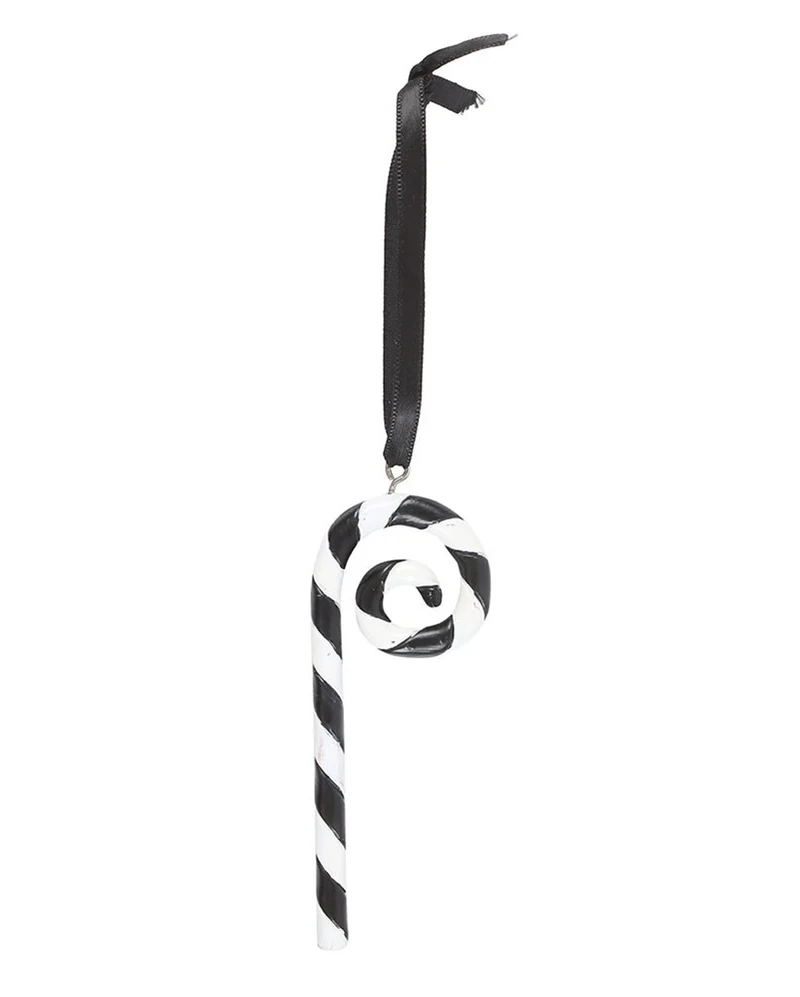 Schwarz-Weißer Candy Cane als Hängedeko 18cm
