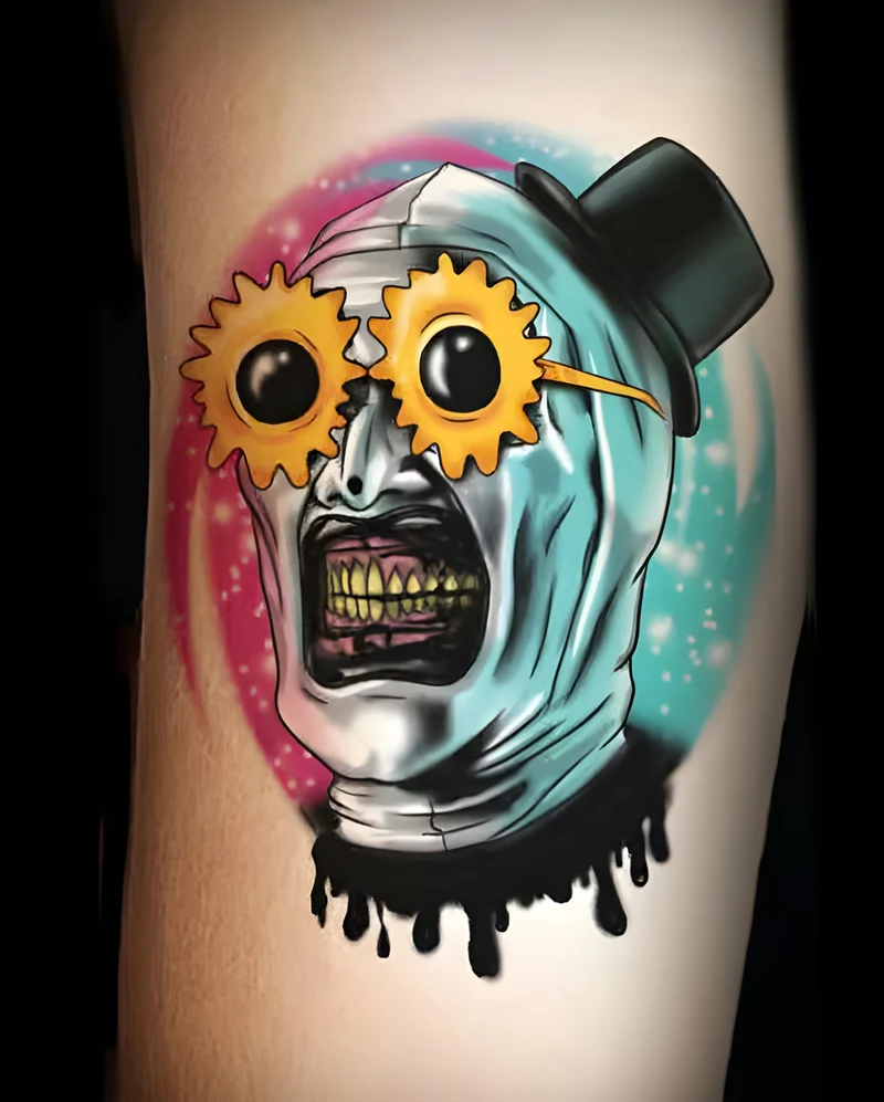 Terrifier – Art the Clown Sunflower Sunglasses Klebetattoo