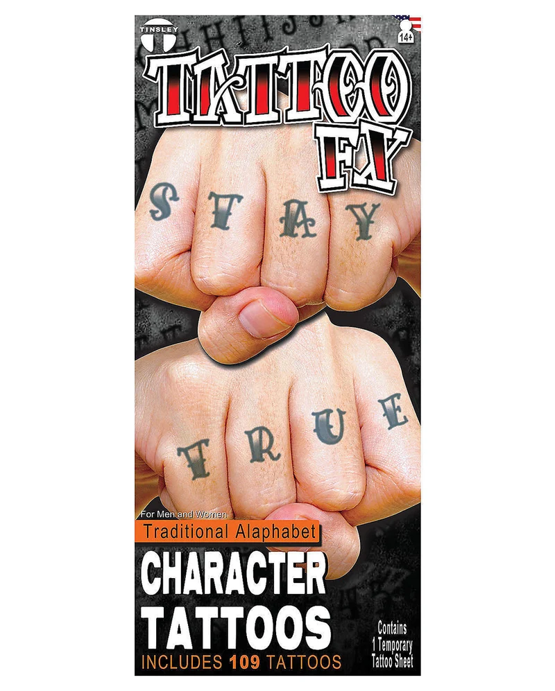 Alphabet Fingerknöchel Klebetattoos