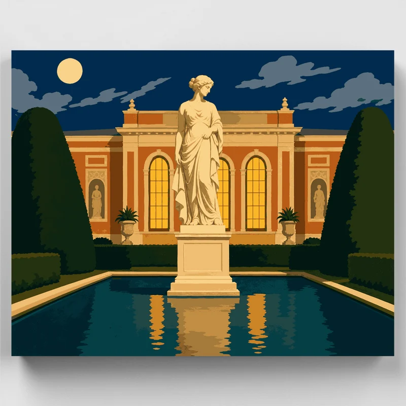 Moonlit Museum Garden - Paint by Numbers Kit