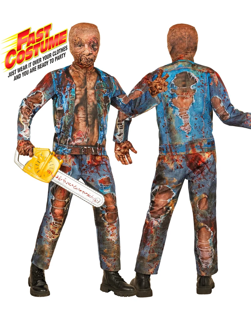 Zombie Sofortkostüm für Kinder mit Maske & Handschuhe