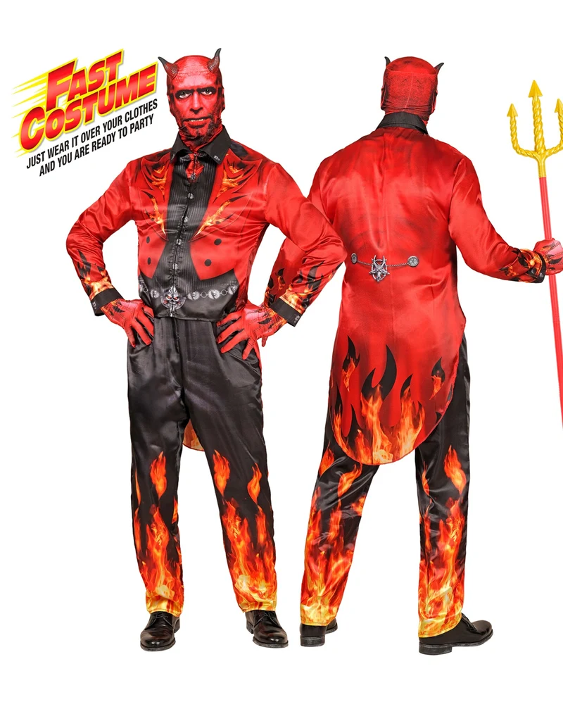 Teufel Sofortkostüm mit Maske & Handschuhe