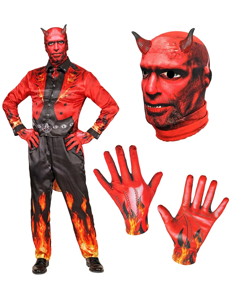 Teufel Sofortkostüm mit Maske & Handschuhe