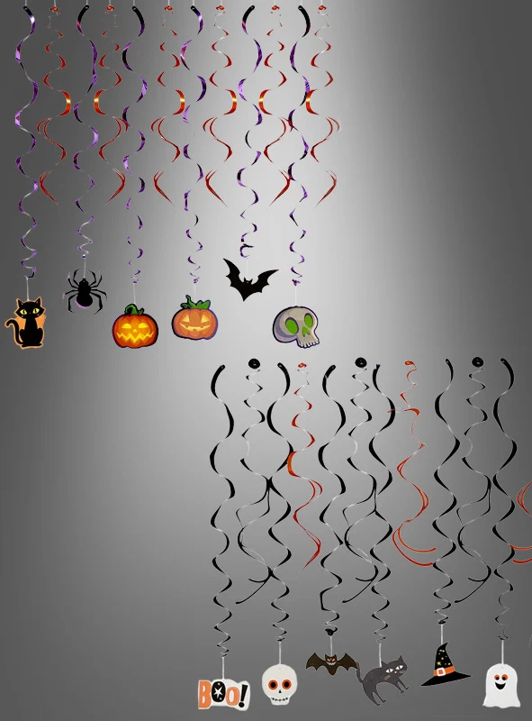Halloween Girlande Swirl metallic 12er Pack