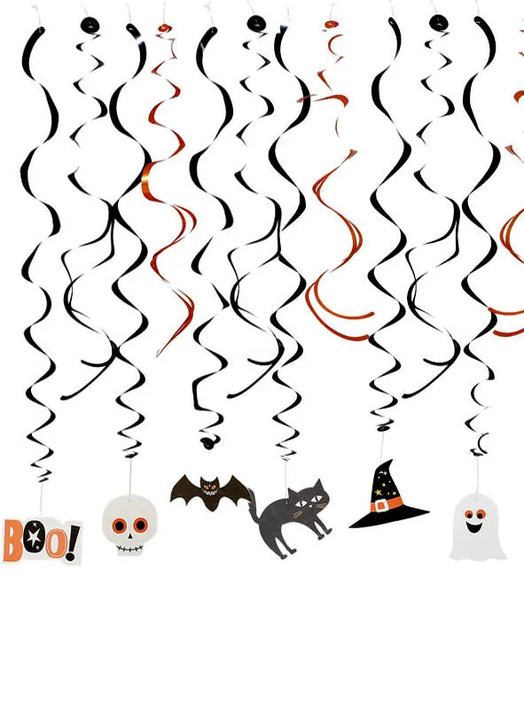 Halloween Girlande Swirl metallic 12er Pack