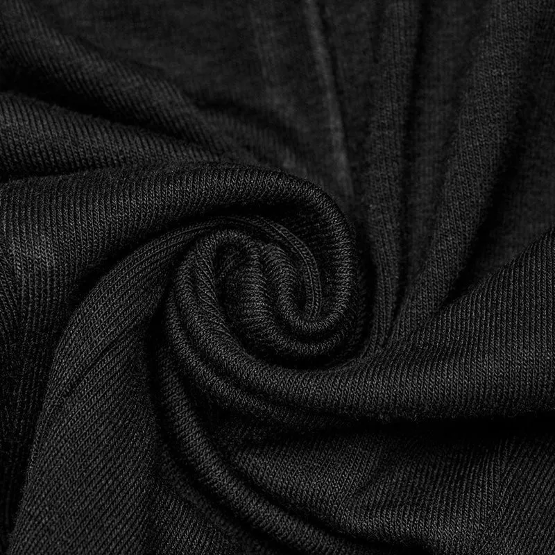 Damen Punk Stehkragen Mesh Splice Strappy Tank Top Schwarz