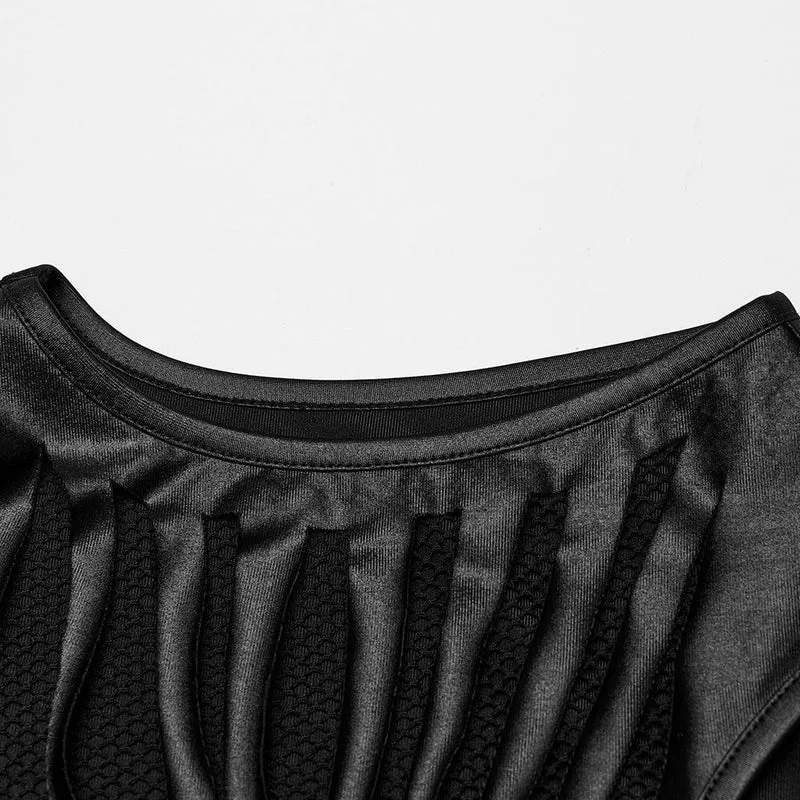 Punk-Tanktop mit geripptem Mesh-Splice für Damen
