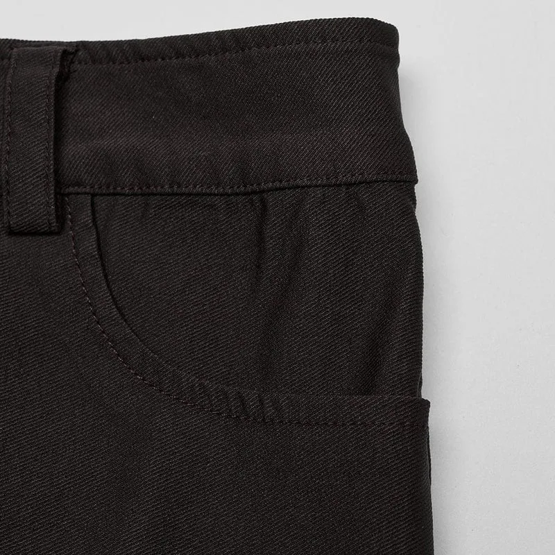 Punk-Mesh-Splice-Reißverschlussrock für Damen in Kaffeebraun