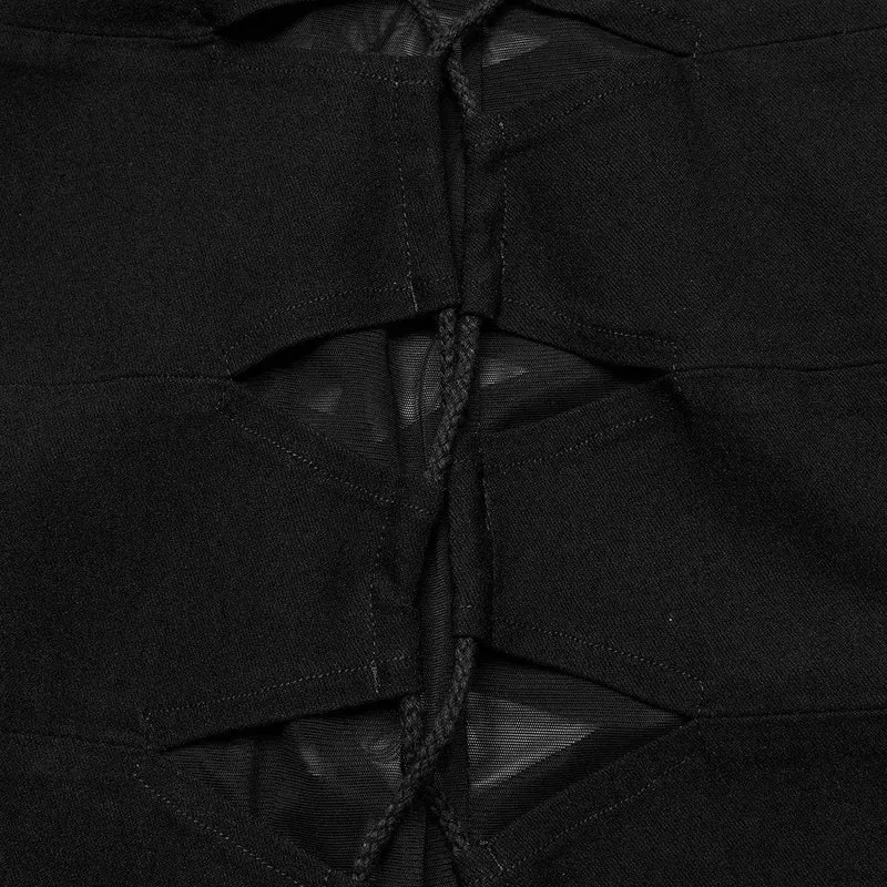 Damen-Slipkleid mit Punk-Mesh-Splice-Schnürung