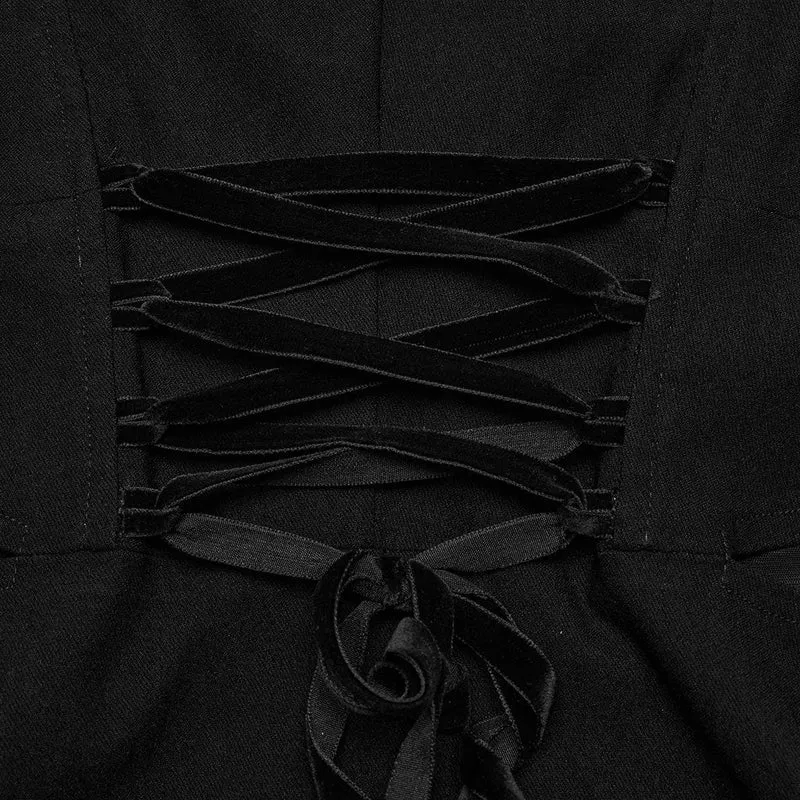 Damen-Slipkleid mit Punk-Mesh-Splice-Schnürung