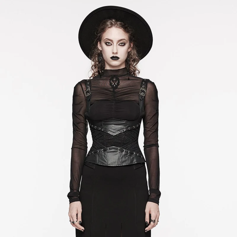 Damen Gothic Lace Splice Schnür-Unterbrustkorsett